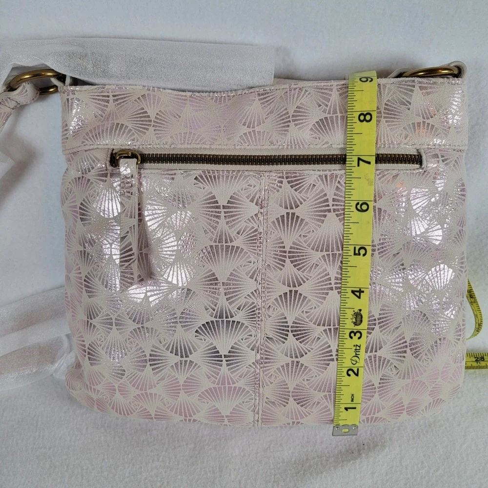 American Leather Co Womens Cypress Lavender Skies Leather Metallic Bag Pink